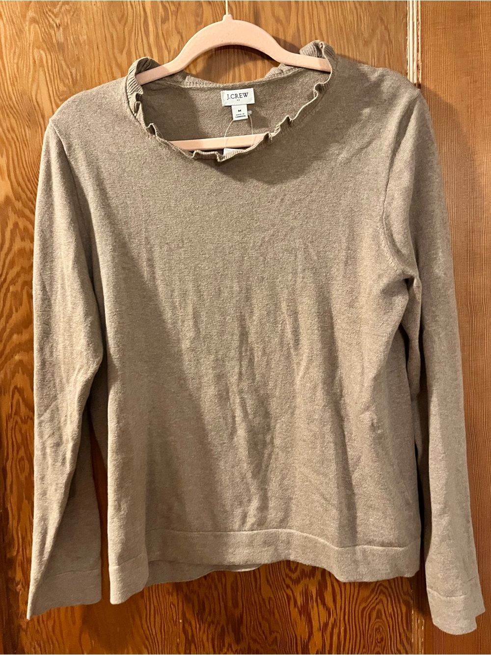 J. Crew Lightweight 100% Cotton Sweater Ruffle Neck NWT